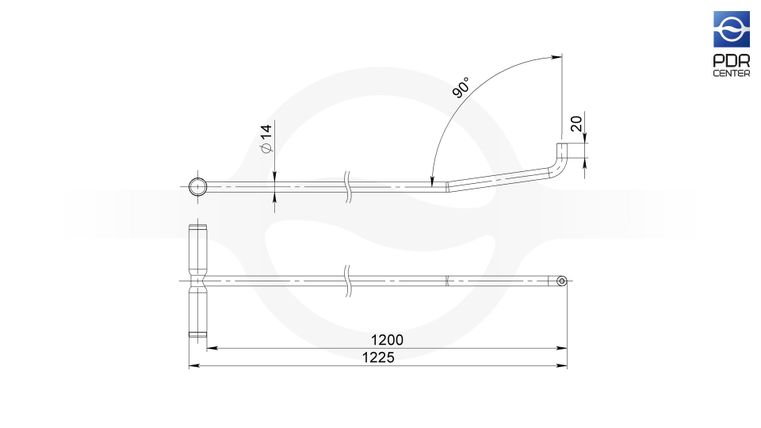 Крючок под насадки 5/16'' с двойным загибом 1142444 (Ø14 мм, 1200мм)